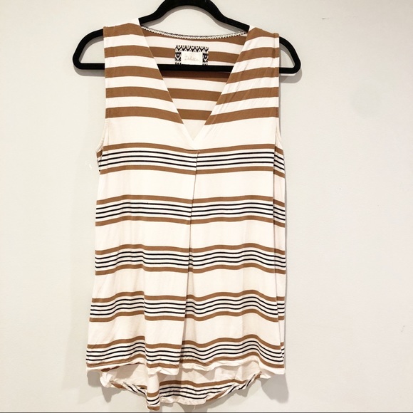 Anthropologie Tops - Anthropologie Deletta Striped Sleeveless Blouse